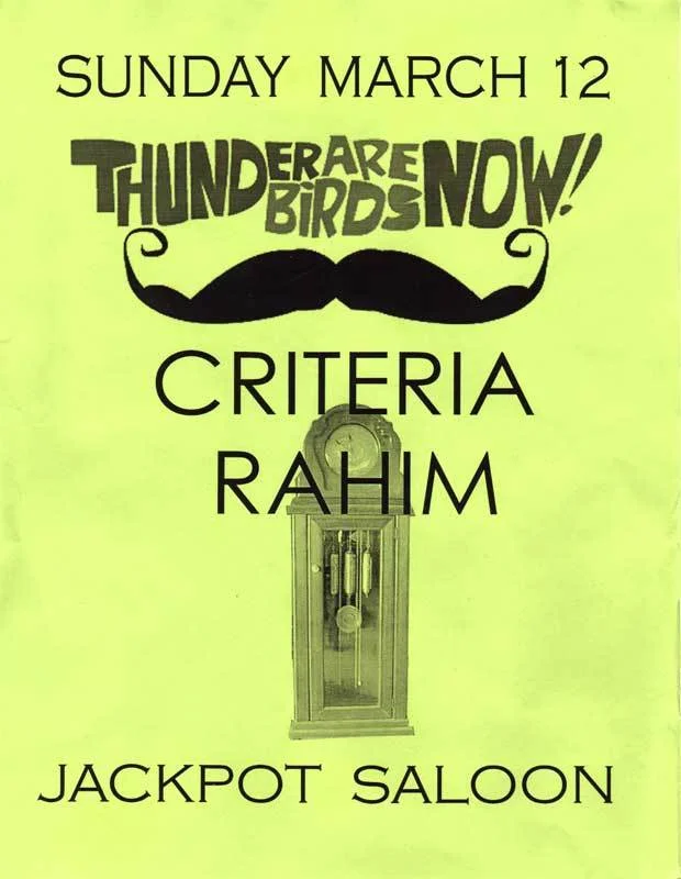 Criteria, Rahim, Thunderbirds Are Now!