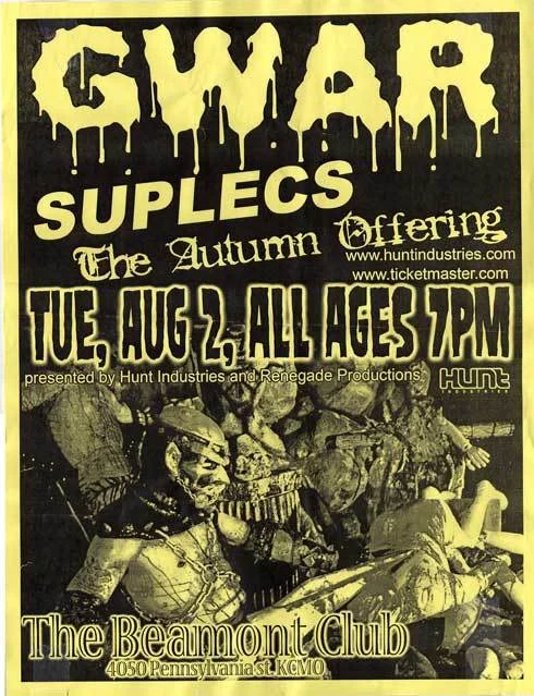 Gwar, Suplecs, The Autumn Offering