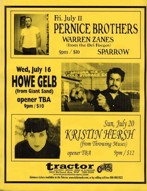 Howe Gelb, Kristin Hersh, Pernice Brothers, Sparrow, Warren Zanes